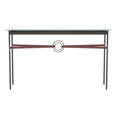 Hubbardton Forge 750118 Equus Console Table - British Brown Leather Accent - Crescent Harbor