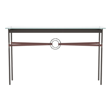 Hubbardton Forge 750118 Equus Console Table - British Brown Leather Accent - Crescent Harbor