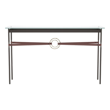 Hubbardton Forge 750118 Equus Console Table - British Brown Leather Accent - Crescent Harbor