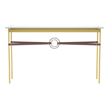 Hubbardton Forge 750118 Equus Console Table - British Brown Leather Accent - Crescent Harbor