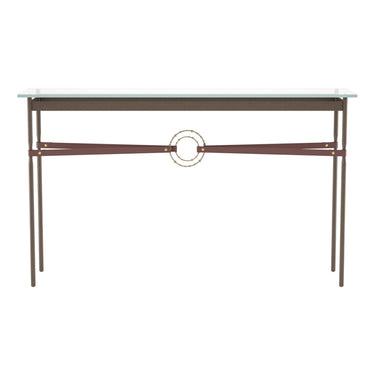 Hubbardton Forge 750118 Equus Console Table - British Brown Leather Accent - Crescent Harbor