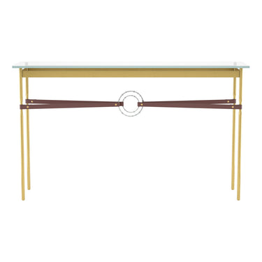 Hubbardton Forge 750118 Equus Console Table - British Brown Leather Accent - Crescent Harbor