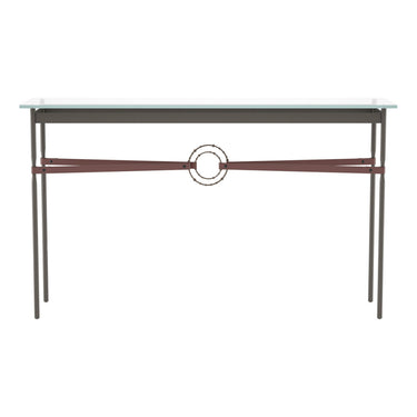 Hubbardton Forge 750118 Equus Console Table - British Brown Leather Accent - Crescent Harbor