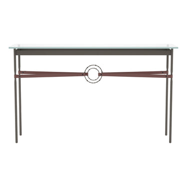 Hubbardton Forge 750118 Equus Console Table - British Brown Leather Accent - Crescent Harbor