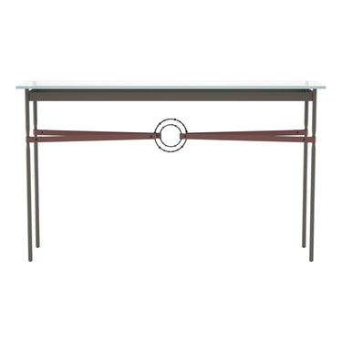 Hubbardton Forge 750118 Equus Console Table - British Brown Leather Accent - Crescent Harbor