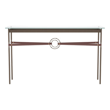 Hubbardton Forge 750118 Equus Console Table - British Brown Leather Accent - Crescent Harbor