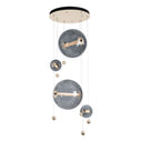 Hubbardton Forge 139052 Abacus Round LED Pendant in Standard Pipe length