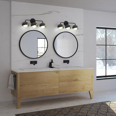 Hubbardton Forge Brooklyn 3-Light Double Shade Bath Sconce 5