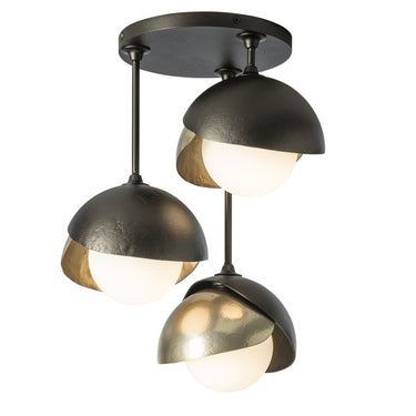 Hubbardton Forge Brooklyn 3-Light Double Shade Semi-Flush - 121374 1