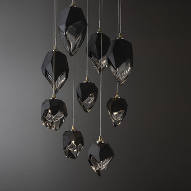 Hubbardton Forge Chrysalis 9-Light Mixed Crystal Pendant 12
