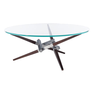 Hubbardton Forge Crux Coffee Table W/ Wood Legs 