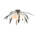 Hubbardton Forge 124352 Dahlia Medium 2 Light Incandescent Semi-Flush in Opal Glass