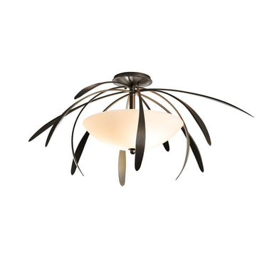 Hubbardton Forge 124352 Dahlia Medium 2 Light Incandescent Semi-Flush in Opal Glass