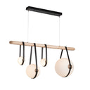 Hubbardton Forge 131043 Derby Linear 4 Light LED Pendant in Black Finish, Opal Glass with Standard Pipe Length