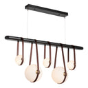 Hubbardton Forge 131046 Derby Linear 5 Light LED Pendant in Black Finish, Opal Glass with Standard Pipe Length