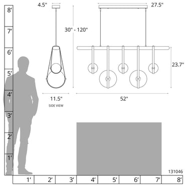 Hubbardton Forge Derby Linear 5-Light LED Pendants 6