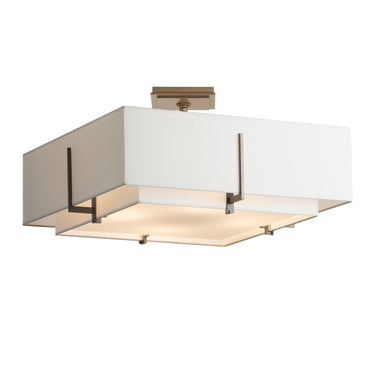 126510 Hubbardton Forge Exos Square Four Light Semi-Flush Mount
