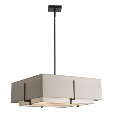 Hubbardton Forge Exos Square Large Double Shade Pendant 1