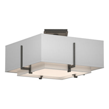126507 Hubbardton Forge Exos Square Small Double Shade Semi-Flush