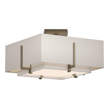 126507 Hubbardton Forge Exos Square Small Double Shade Semi-Flush