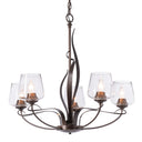 10-3040-236 Hubbardton Forge Flora 5 Arm Chandelier w/ Dome Glass
