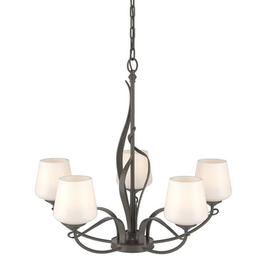 10-3040-236 Hubbardton Forge Flora 5 Arm Chandelier w/ Dome Glass