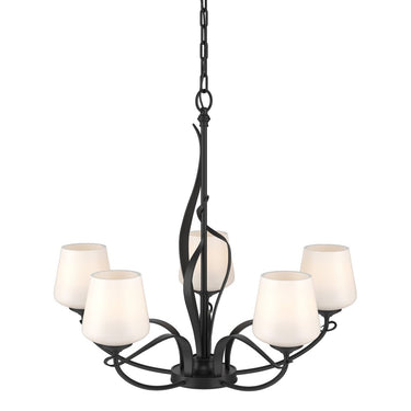 10-3040-236 Hubbardton Forge Flora 5 Arm Chandelier w/ Dome Glass