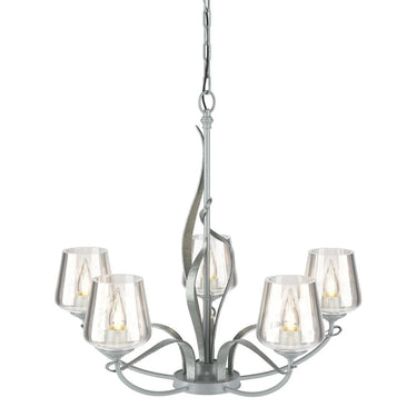 10-3040-236 Hubbardton Forge Flora 5 Arm Chandelier w/ Dome Glass