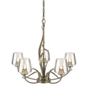 10-3040-236 Hubbardton Forge Flora 5 Arm Chandelier w/ Dome Glass