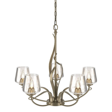 10-3040-236 Hubbardton Forge Flora 5 Arm Chandelier w/ Dome Glass