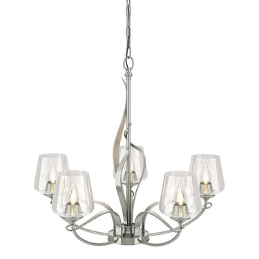 10-3040-236 Hubbardton Forge Flora 5 Arm Chandelier w/ Dome Glass