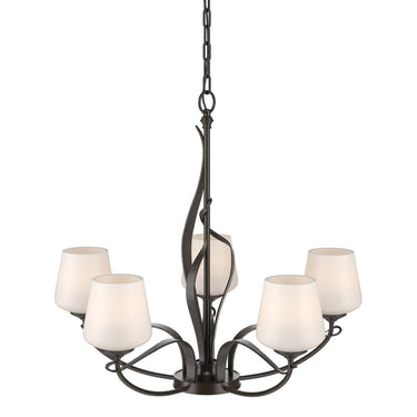 10-3040-236 Hubbardton Forge Flora 5 Arm Chandelier w/ Dome Glass