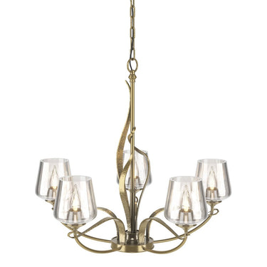 10-3040-236 Hubbardton Forge Flora 5 Arm Chandelier w/ Dome Glass