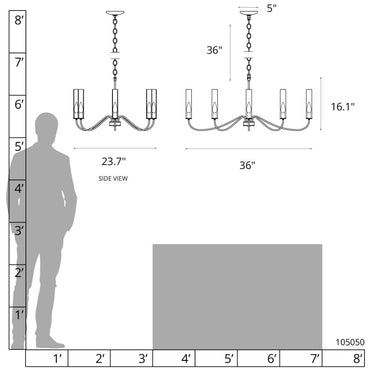 Hubbardton Forge Grace 8-Arm Chandelier 4