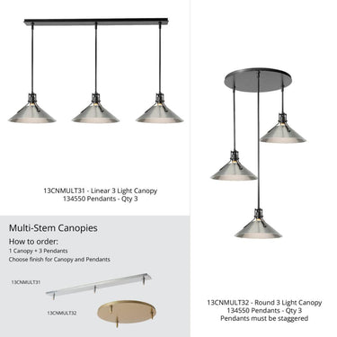 Hubbardton Forge Henry Medium Steel Shade Pendant 10