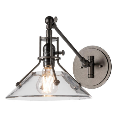 Hubbardton Forge Henry Swing Arm Glass Shade Sconce 