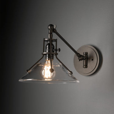 Hubbardton Forge Henry Swing Arm Glass Shade Sconce 3
