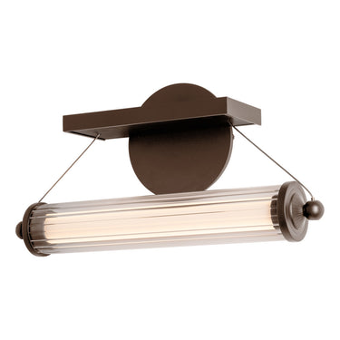 Hubbardton Forge 209105 Libra LED Sconce in Clear Glass with Wood Black Accent