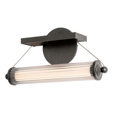 Hubbardton Forge 209105 Libra LED Sconce in Clear Glass with Wood Black Accent