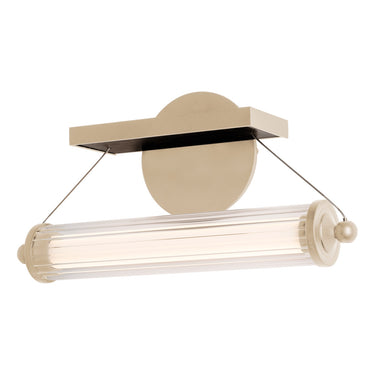 Hubbardton Forge 209105 Libra LED Sconce in Clear Glass with Wood Black Accent