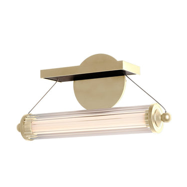 Hubbardton Forge 209105 Libra LED Sconce in Clear Glass with Wood Black Accent
