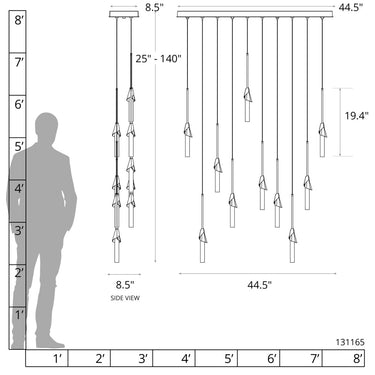Hubbardton Forge Lilium 10-Light Linear Pendant - 131165