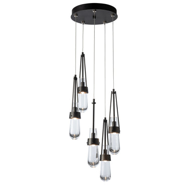 Hubbardton Forge Link 5-Light Clear Glass Pendant - Standard - 131127