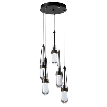 Hubbardton Forge Link 5-Light Clear Glass Pendant 1