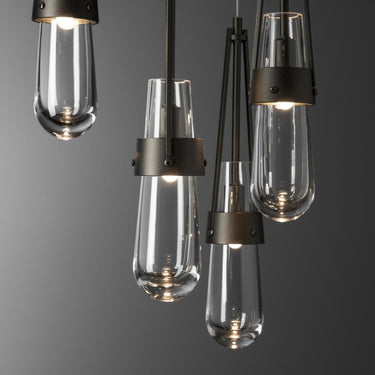 Hubbardton Forge Link 5-Light Clear Glass Pendant 7