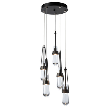 Hubbardton Forge Link 5-Light Clear Glass Pendant - Standard - 131127