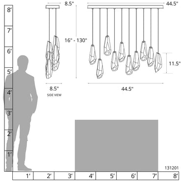 Hubbardton Forge Luma 10-Light Large Crystal Pendant - Standard - 131201