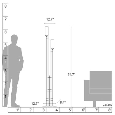 Hubbardton Forge Metra Twin Tall Floor Lamp 2