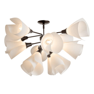 Hubbardton Forge 124362 Mobius 12 Light Incandescent Semi-Flush in Spun Frost Shade