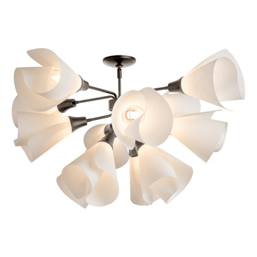 Hubbardton Forge 124362 Mobius 12 Light Incandescent Semi-Flush in Spun Frost Shade